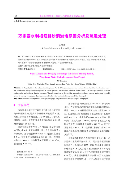 万家寨水利枢纽排沙洞淤堵原因分析及疏通处理