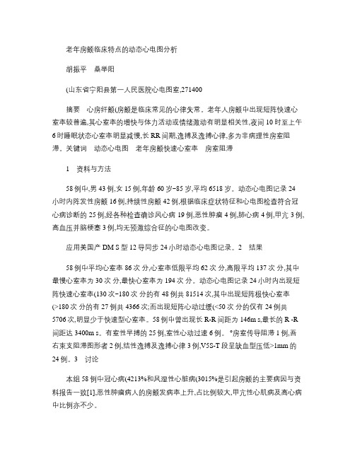 老年房颤临床特点的动态心电图分析