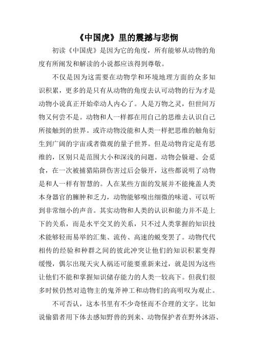 《中国虎》里面的震撼与悲悯