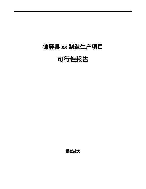 锦屏县编写可行性分析报告(立项模板)