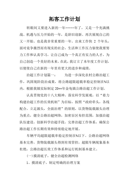 拓客工作计划