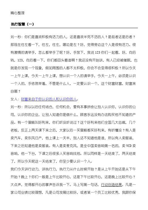执行智慧_加总结归纳一字(精选)一字(精选)