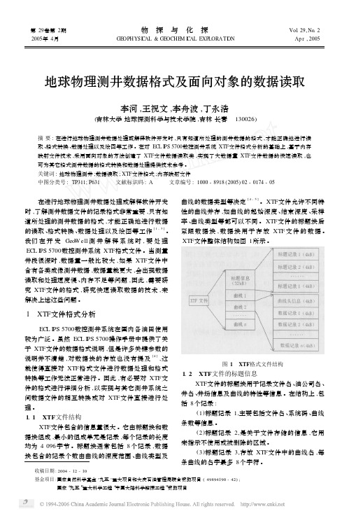 地球物理测井数据格式及面向对象的数据读取