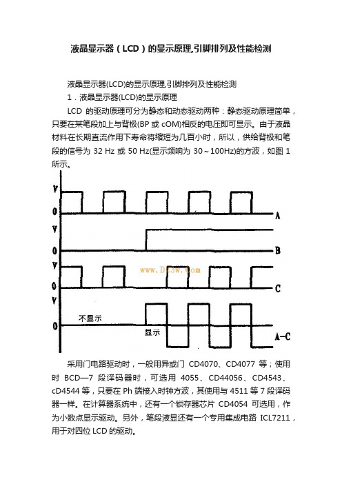液晶显示器（LCD）的显示原理,引脚排列及性能检测