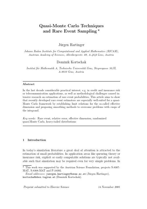 Quasi-Monte Carlo Techniques and Rare Event Sampling