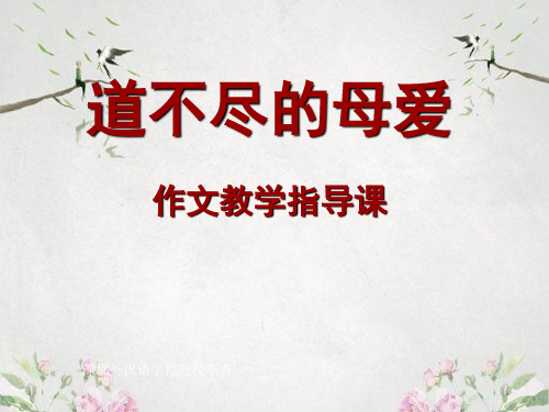 作文-初中作文指导：道不尽的母爱——作文教学指导课ppt(说课)优秀PPT