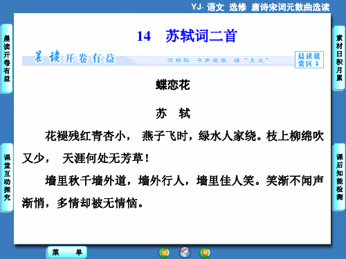 名师精编--苏轼词二首 课件(粤教版选修《唐诗宋词元曲选读》) (1)