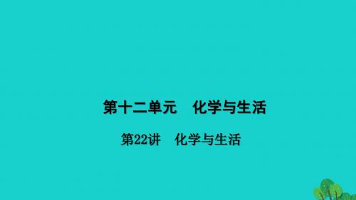 中考化学第1篇考点聚焦第22讲化学与生活课件
