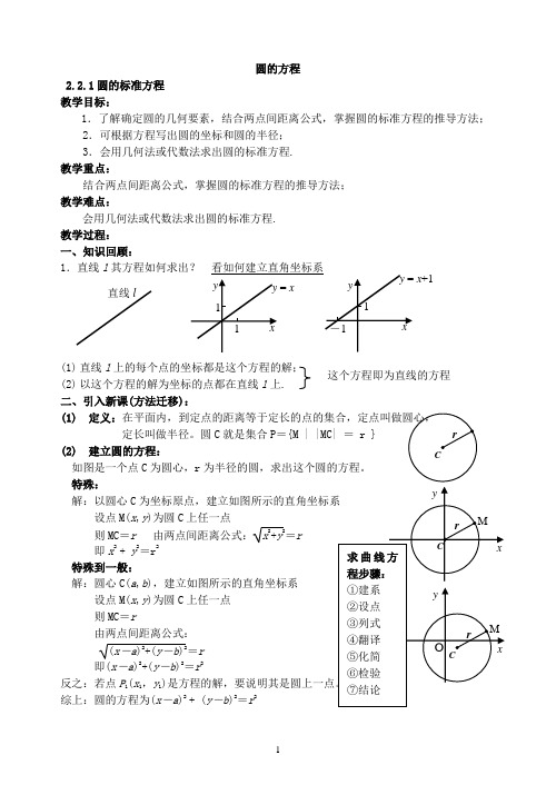圆的标准方程学案