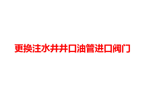 更换注水井油管进口阀门
