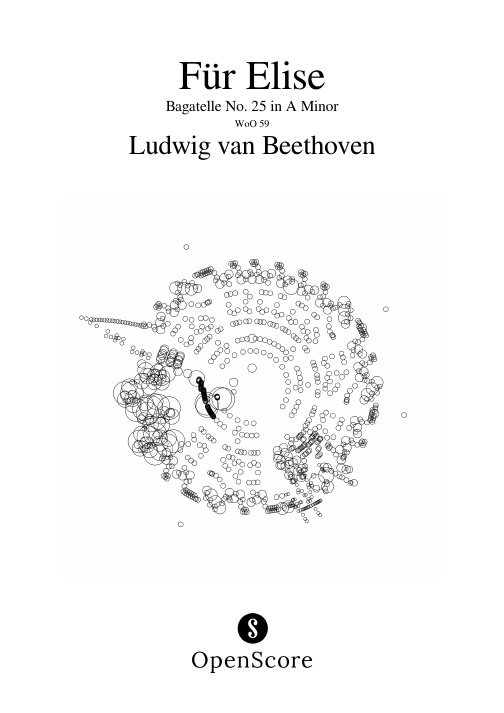 贝多芬(Beethoven)Beethoven - Für Elise (Bagatelle No. 25, WoO 59) 原版 五线谱 钢琴谱 乐谱