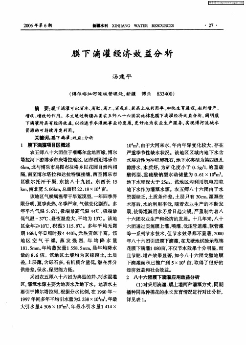膜下滴灌经济效益分析