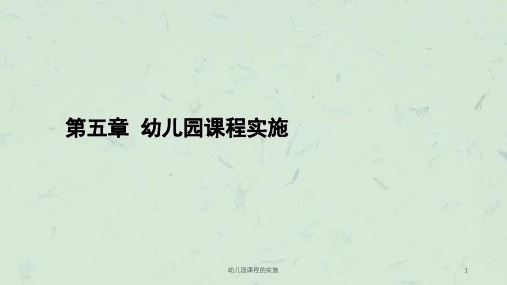 幼儿园课程的实施课件