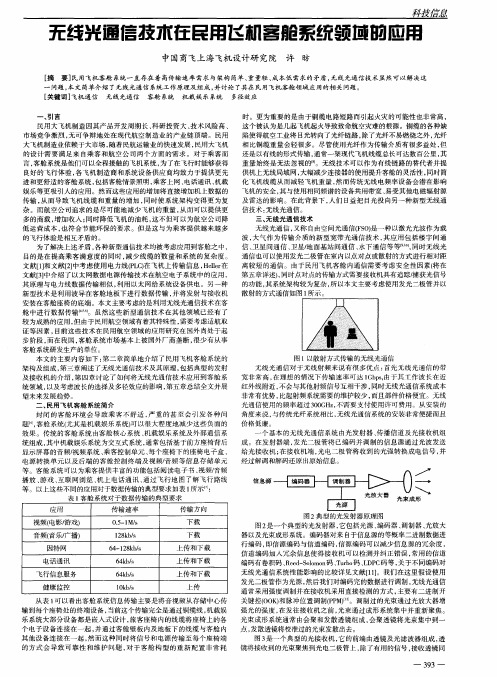 无线光通信技术在民用飞机客舱系统领域的应用