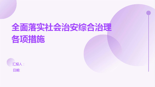 全面落实社会治安综合治理各项措施