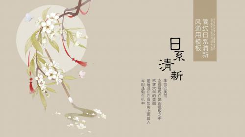 日系小清新工作总结工作汇报通用PPT模板