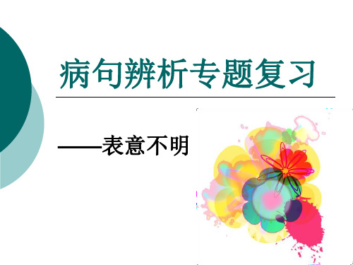 高考病句专题复习之表意不明PPT资料28页