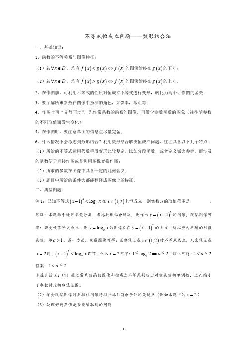 不等式恒成立问题——数形结合法