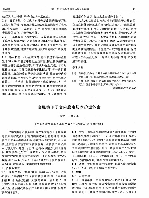 宫腔镜下子宫内膜电切术护理体会