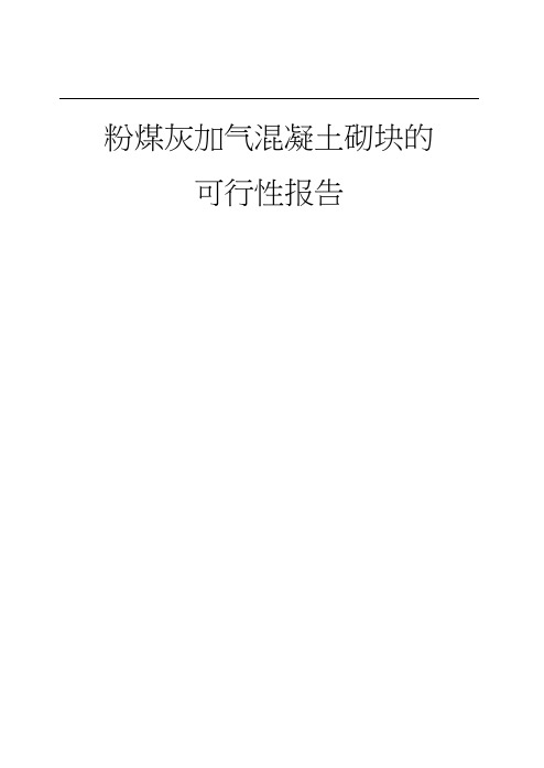 粉煤灰加气混凝土砌块项目可行性报告