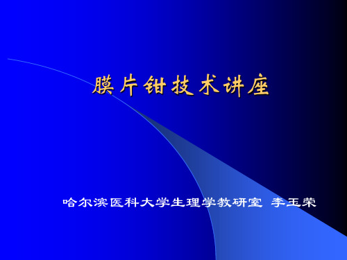 膜片钳技术(研究生平台课)