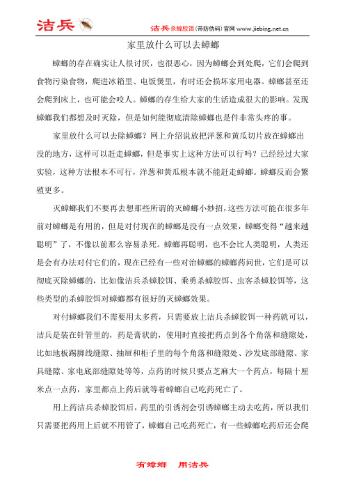 家里放什么可以去蟑螂 房间放什么可以驱蟑螂