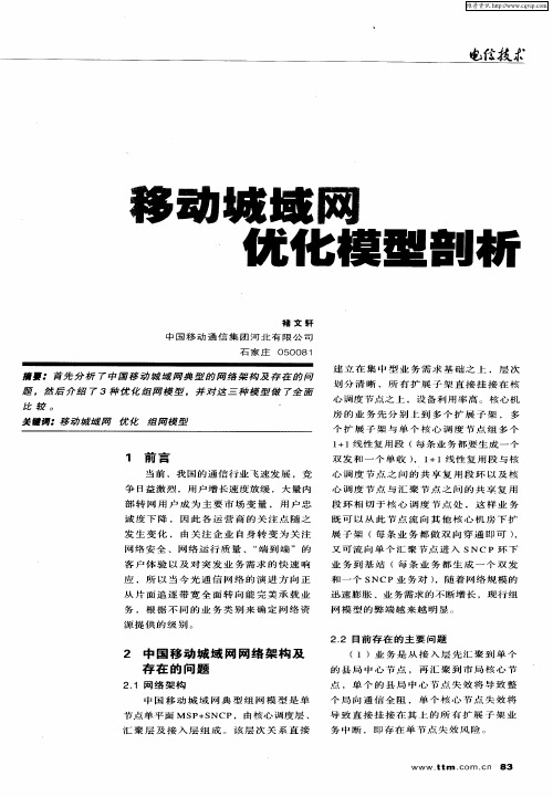 移动城域网优化模型剖析