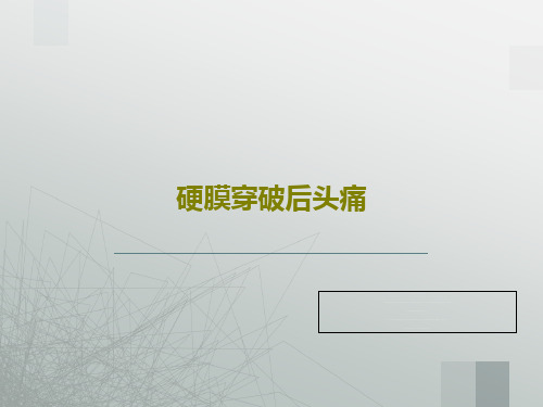 硬膜穿破后头痛37页PPT