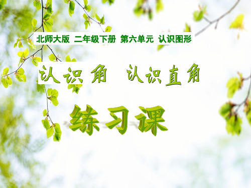 二年级数学下册《认识角、直角》练习