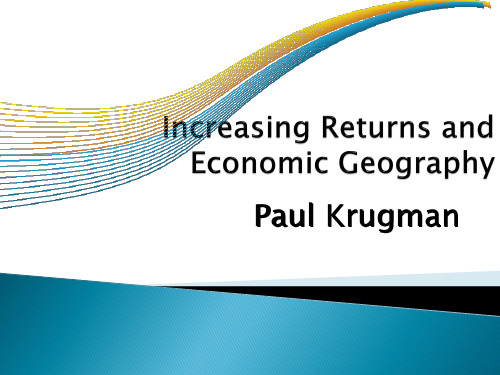 Increasing Returns and Economic Geography