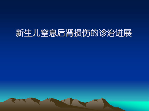 新生儿窒息后肾损伤的诊治进展魏克伦精品PPT课件