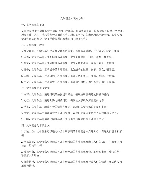 文学现象知识点总结