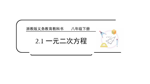 一元二次方程(1)课件浙教版八年级下册数学