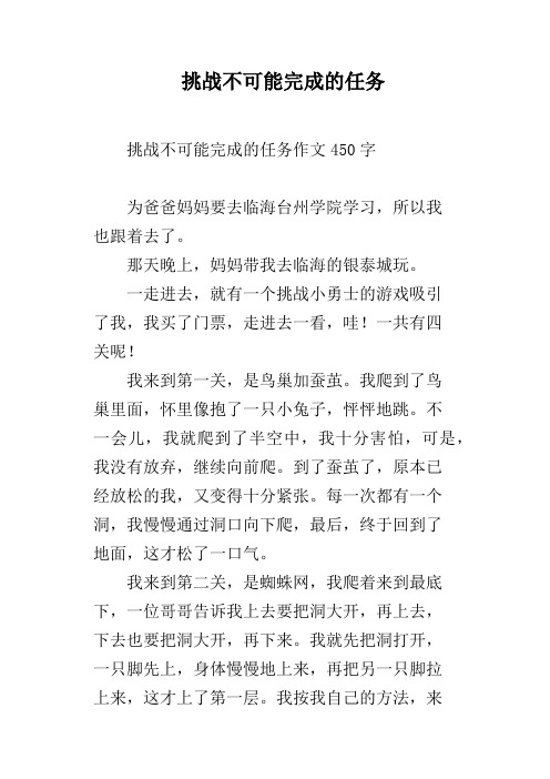 挑战不可能完成的任务