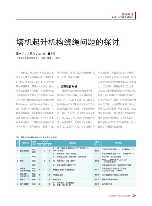 塔机起升机构绕绳问题的探讨