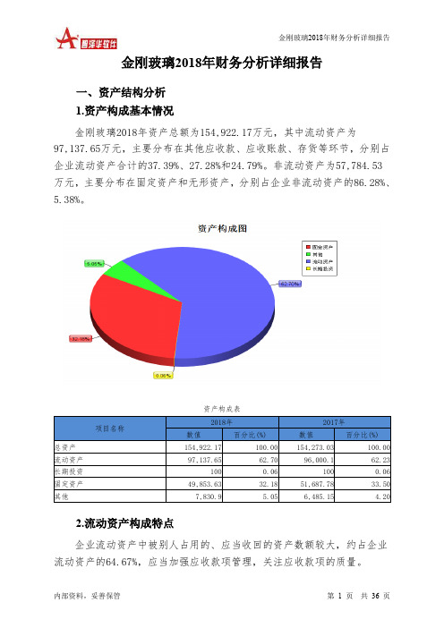 金刚玻璃2018年财务分析详细报告-智泽华