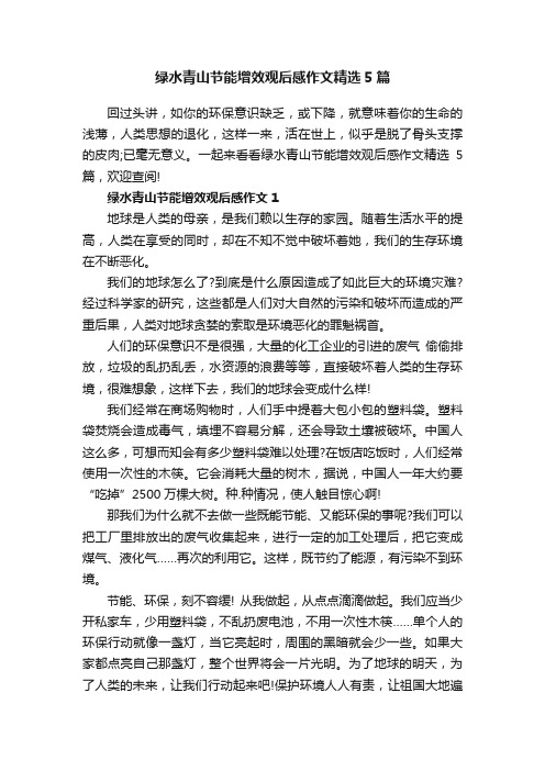 绿水青山节能增效观后感作文精选5篇