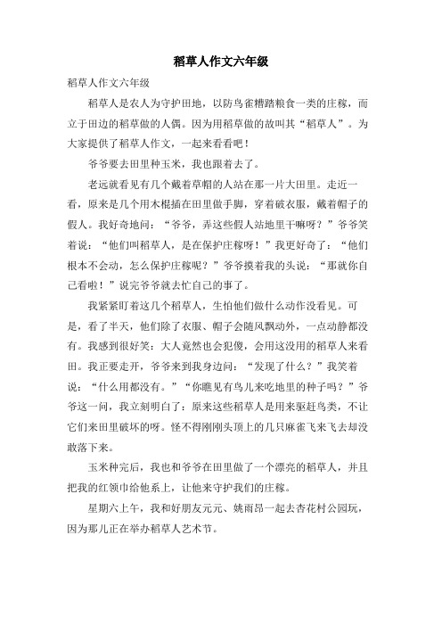 稻草人作文六年级