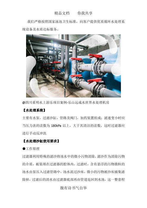 水上乐园水处理系统的工作原理