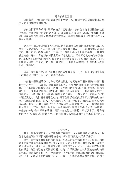 醉在春的世界里(情景交融作文)