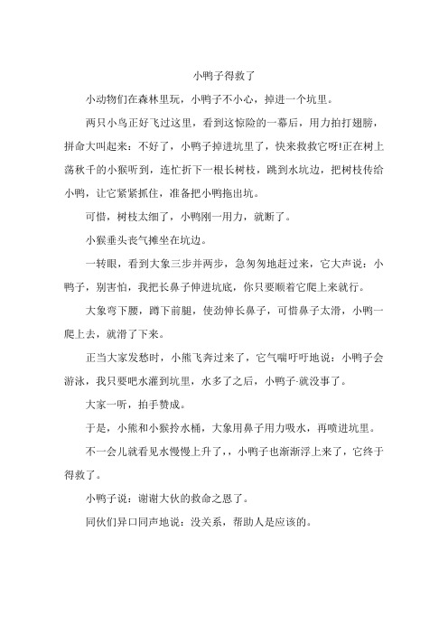 小鸭子得救了