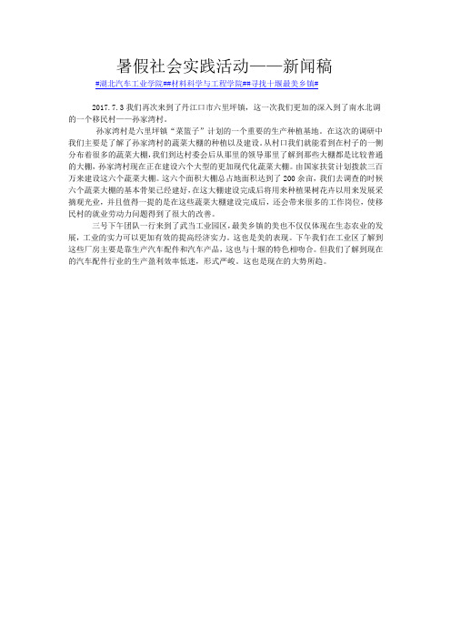 暑假社会实践活动