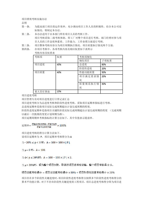 项目进度考核办法