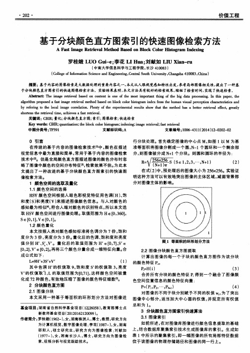 基于分块颜色直方图索引的快速图像检索方法