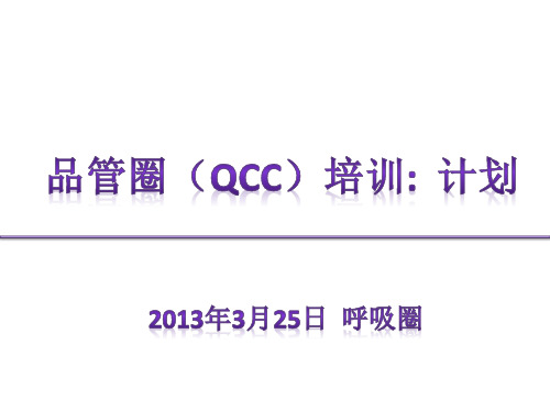 品管圈QCC培训课件