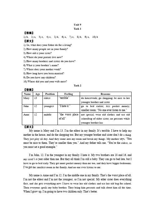 现代大学英语听力1_课堂听力Unit_9