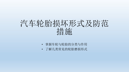 汽车轮胎损坏形式及防范措施