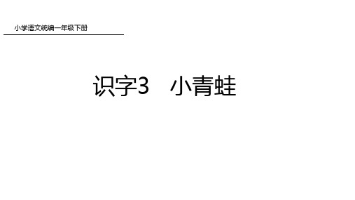 统编版一年级 语文下册 识字3 小青蛙 (共34张)