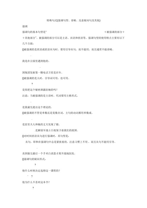 特殊句式(强调句型、省略、反意疑问句及其他)