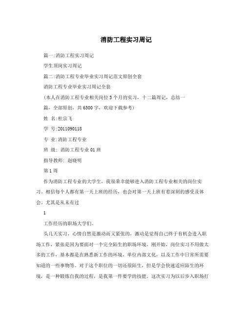 消防工程实习周记